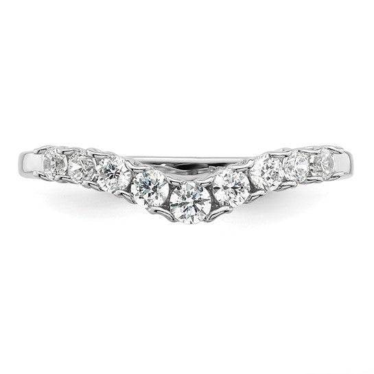 14k White Gold Lab Grown Diamond Concaved Band