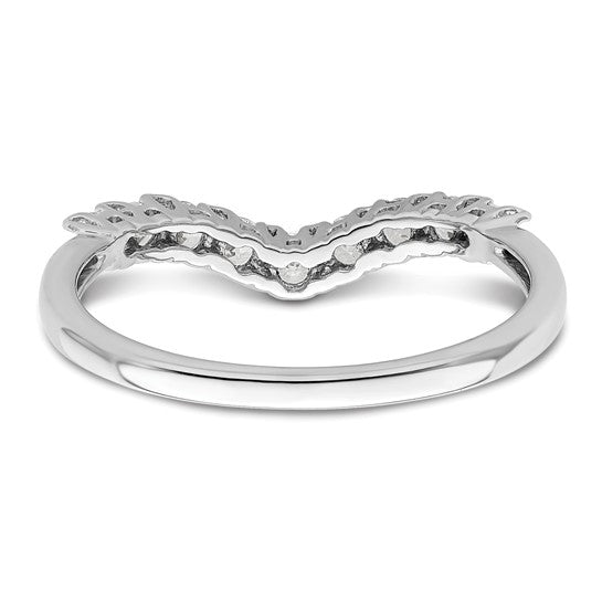 14k White Gold Lab Grown Diamond Concaved Band