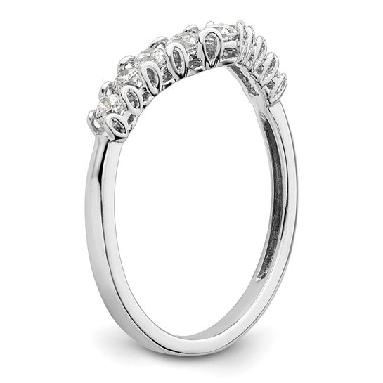 14k White Gold Lab Grown Diamond Concaved Band