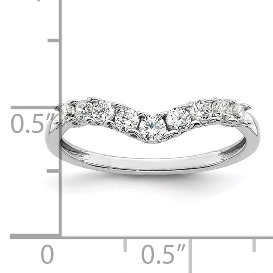 14k White Gold Lab Grown Diamond Concaved Band