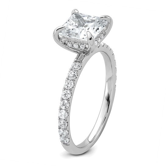 14k White Gold 2.5ct Certified Lab Grown Diamond: Princess