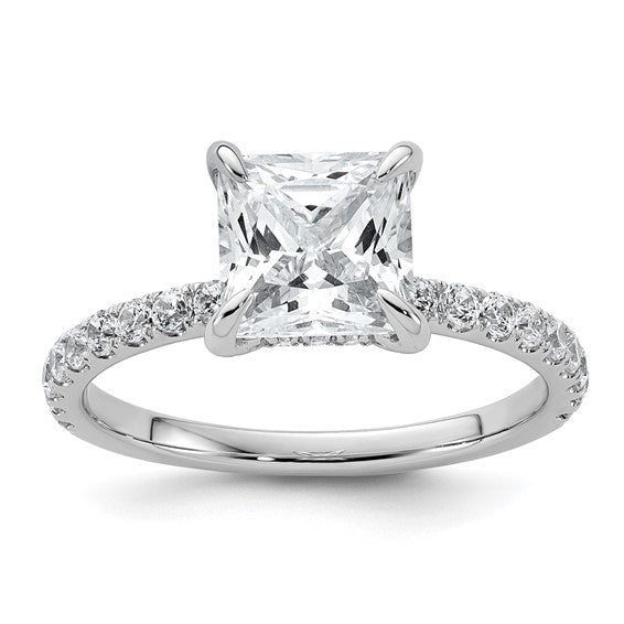 14k White Gold 2.5ct Certified Lab Grown Diamond: Princess