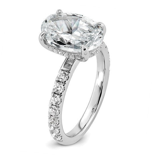 14k White Gold 4.5 carat Certified Lab Grown Diamond: Oval