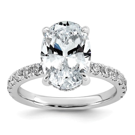 14k White Gold 4.5 carat Certified Lab Grown Diamond: Oval