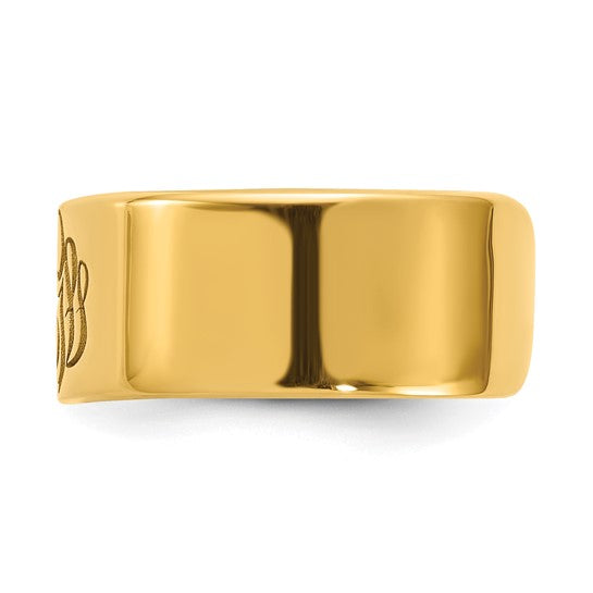 14k Gold Plated Monogram Cigar Style Band