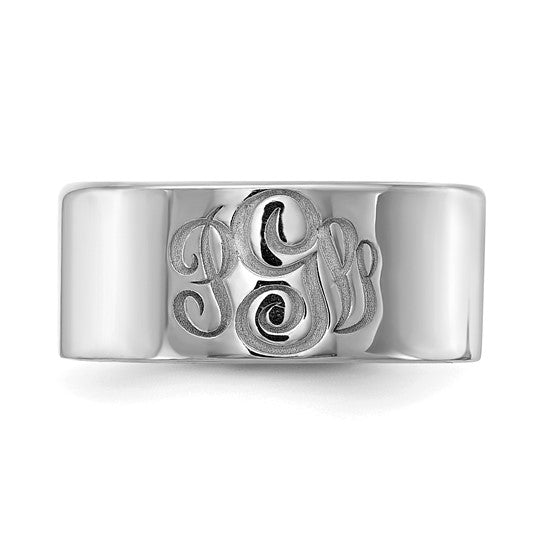 Sterling Silver Monogram Cigar Style Band