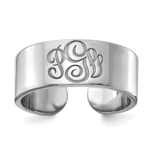 Sterling Silver Monogram Cigar Style Band